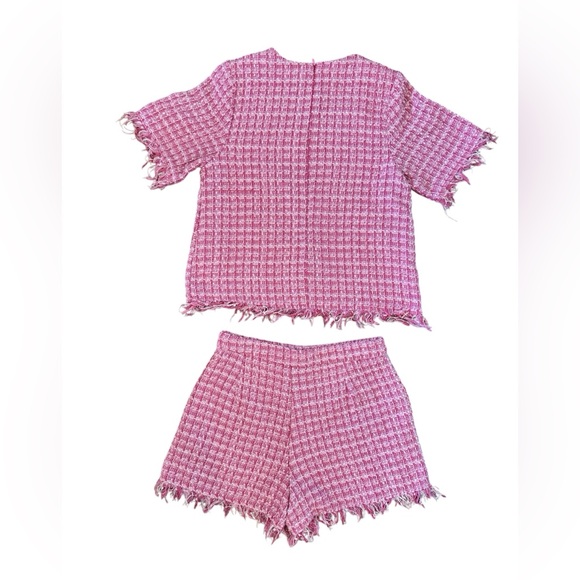 Pink Tweed Set with Fringe Edge, S/XS - Picture 6 of 11